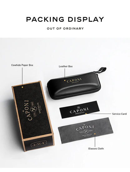 Ochelari de soare pentru femei CAPONI cu gradient polarizat, de marcă, de designer, cu protecție anti-raze UV, ochelari decorativi originali CP21015