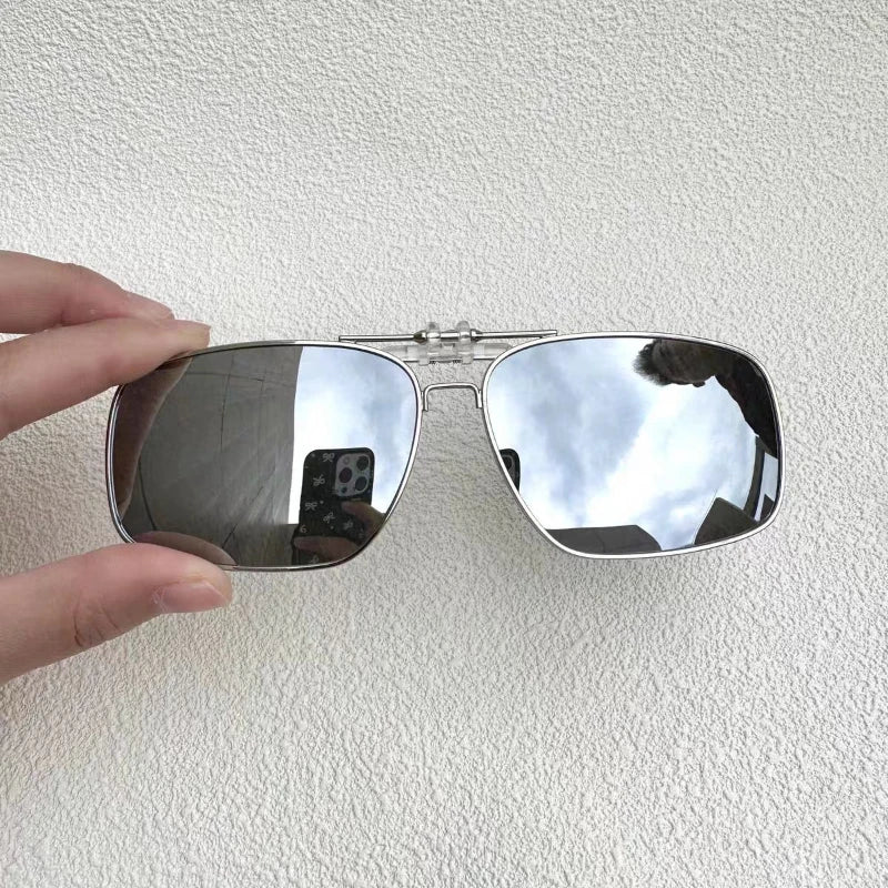Ochelari de soare REXXAR pentru bărbați, cu clemă metalică, ochelari polarizați UV400, ochelari de soare pătrați pentru femei, cu vedere nocturnă, pentru șofat