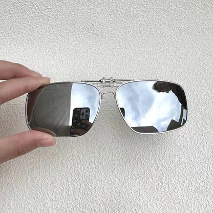 Ochelari de soare REXXAR pentru bărbați, cu clemă metalică, ochelari polarizați UV400, ochelari de soare pătrați pentru femei, cu vedere nocturnă, pentru șofat