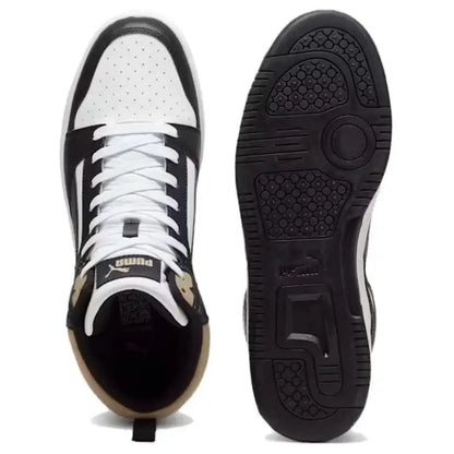 Baskets Puma Rebound, confortables, polyvalentes, basses et hautes, durables, noires et blanches, 392326-22