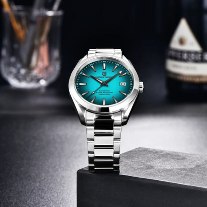 Relógio de luxo para homem PAGANI DESIGN – Modelo automático mecânico (calibre 8215), em aço inoxidável, estanque, com indicador de data e ponteiros luminescentes
