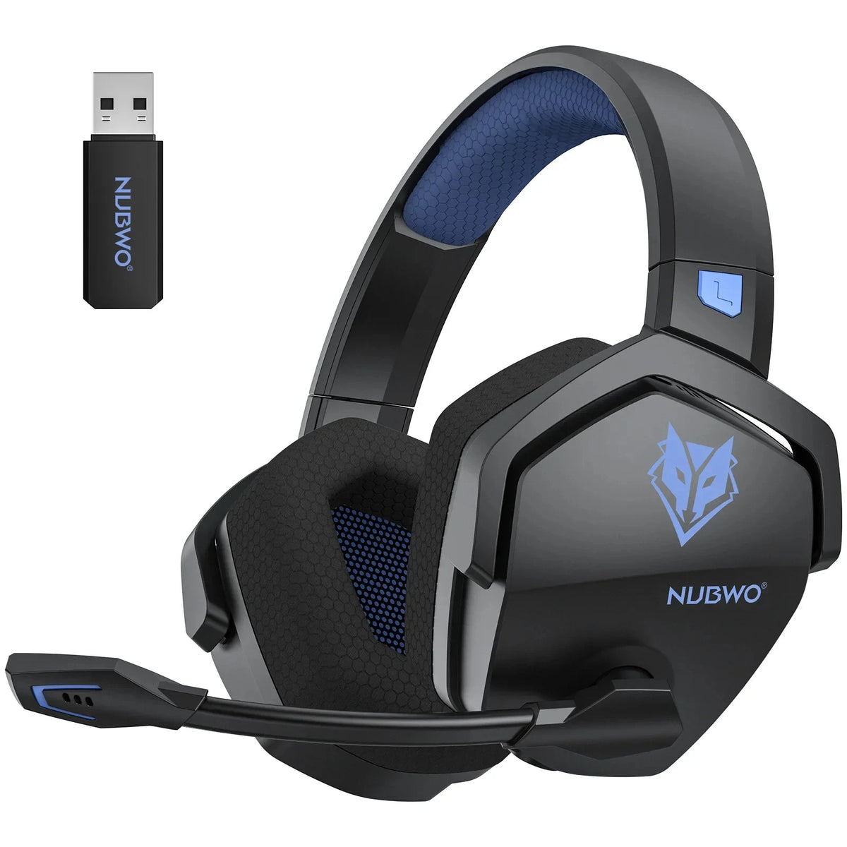 Casque de jeu sans fil NUBWO G06 avec microphone pour PS5, PS4, PC, mobile, commutateur, casque de jeu double Bluetooth 5.3 2,4 GHz
