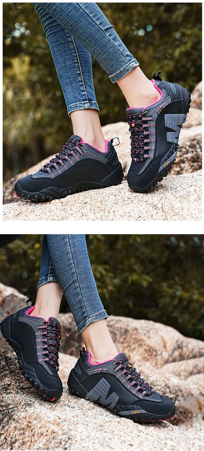 Mountaineering Shoes Men's Genuine Leather Outdoor Sports Anti-Slip Mountaineering Hiking Shoes Breathable Tourism Shoes