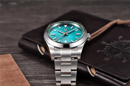 PAGANI DESIGN 2026 New Green Glass Men's Mechanical Watches Automatic Watch Men AR Sapphire crystal Stainless steel Wristwatch