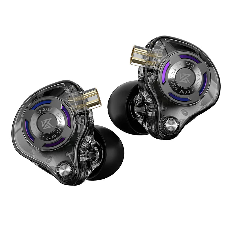 Auricolari IEM da gaming KZ Gale – In-ear monitor HiFi con driver super-lineare e cavo 2 pin rimovibile placcato argento