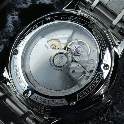 CADISEN Automatic Mechanical Ultra-thin Wriswatch MIYOTA 9015 Top Brand Luxury Curved Single-dome Sapphire Crystal Watch Man