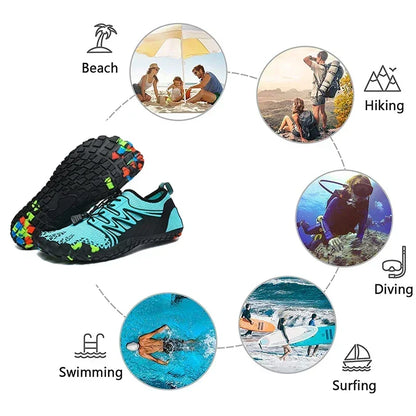 Unisex Wading Shoes Quick-Dry Aqua Shoes Drainage Water Shoes Beach Sports Swim Sandals Yoga Barefoot Diving Surfing Sneakers