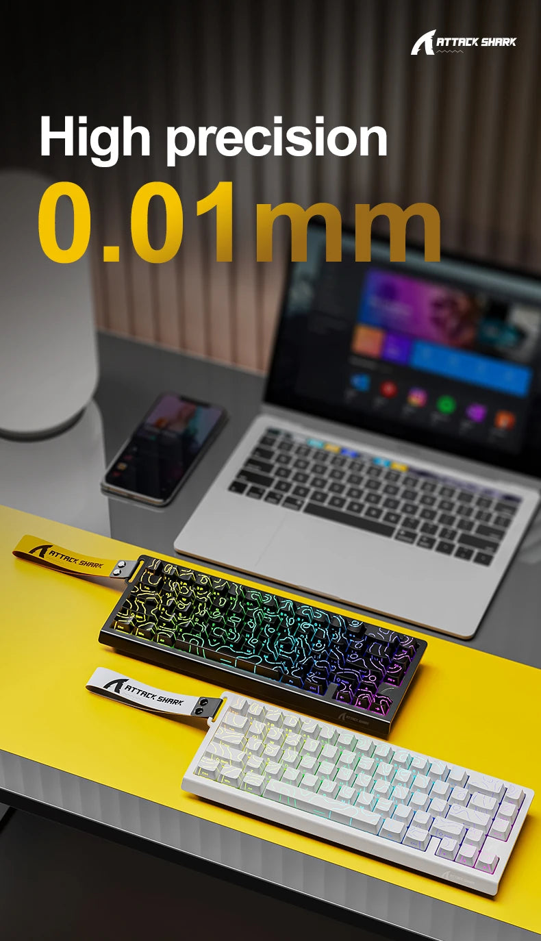 Magnetische Switch-Tastatur ATTACK SHARK X68HE kabelgebunden und FREEWOLF F68 kabelgebunden F68Pro kabellos für Pro-Gaming 8K Hz 0.01mm Rapid Trigger