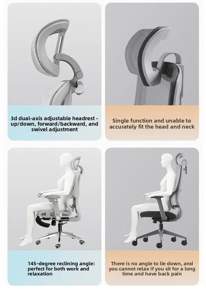 Přenosná minimalistická ergonomická židle s 10D područkami – počítačová, kancelářská, studijní a herní židle Gravity, pevná a odolná