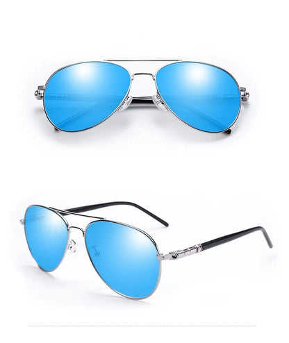 Ochelari de soare polarizați pentru bărbați și femei, ochelari colorati cu lentile reflectorizante, ochelari de soare pentru șofat, negri, unisex, cu lentile de pilot, UV400
