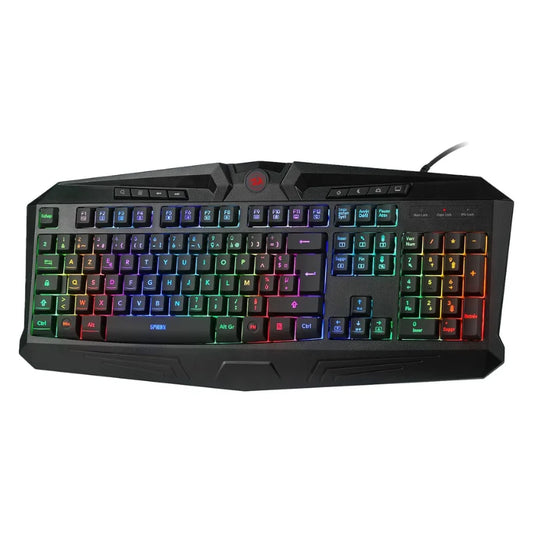 Redragon K503 AZERTY Wired Gaming Keyboard, RGB LED Backlight, Multimedia Keys, Silent Membrane Keyboard with Wrist Rest