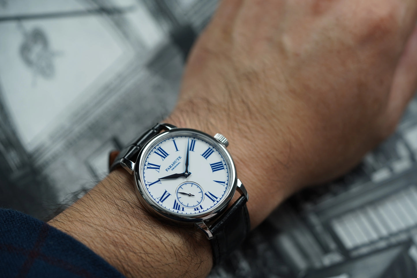 FARASUTE New 39mm Manual Customized Mechanical Movement Watch Men Casual Power Reserve 80 hours Sapphire Wristwatch reloj hombre