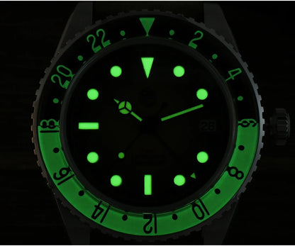 2025 New San Martin SN0134 Men Watch NH34 GMT Sandwich Dial 40mm Bidirectional Sapphire Bezel Luxury Sports Watch 20Bar Watches