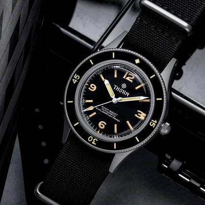 Thorn SHY033 Vintage 50-Fathoms Mechanical Watch NH35 Automatic Movement K9 Mineral Crystal 200m Waterproof Luminous Men Watch