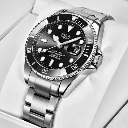 Montre pour homme LIGE – Chronographe à quartz, étanche, style décontracté et professionnel, accessoire de mode de luxe d'une grande marque.