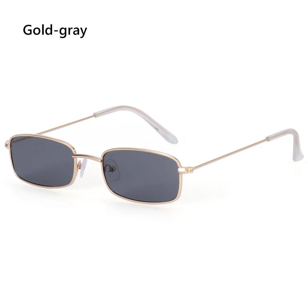 Fashion Small Rectangle Sunglasses Men Women Vintage Square Driving Sun Glasses Luxury Brand Metal Frame Eyewear