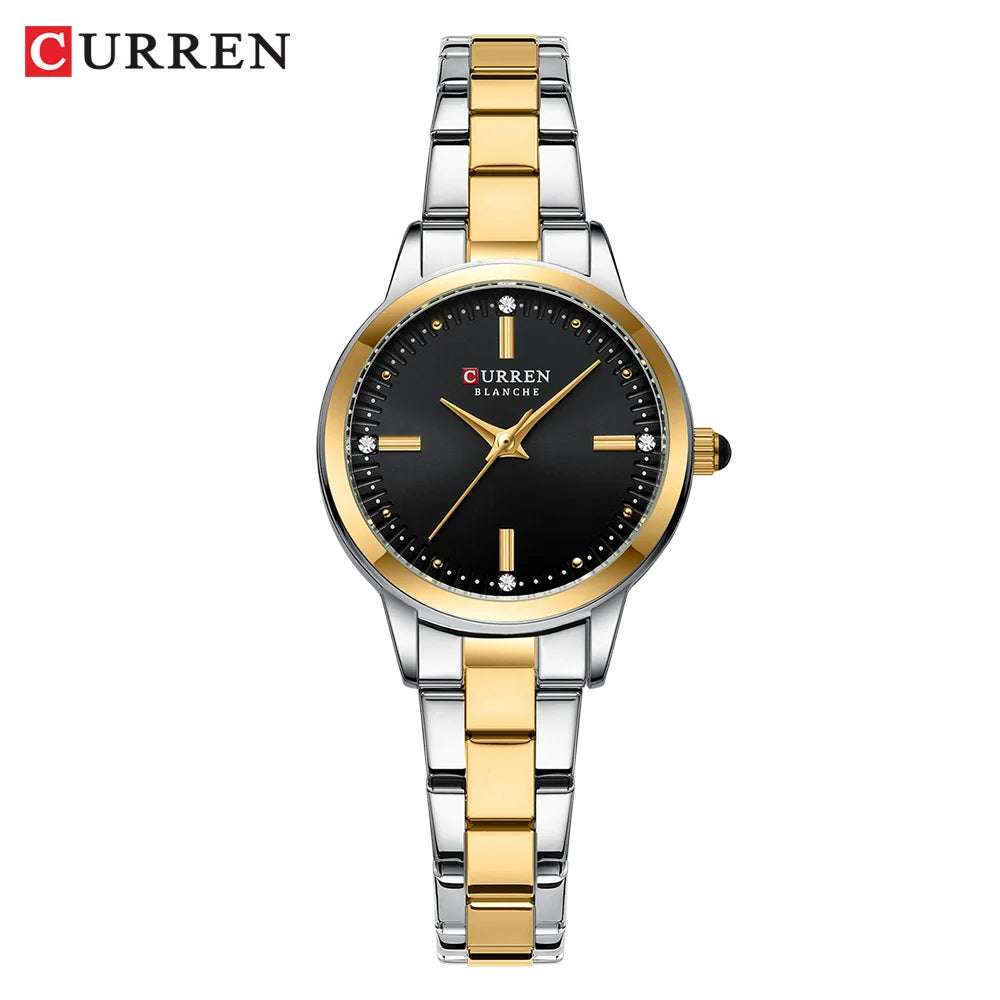 CURREN Women's Watches Fashion Original Quartz Wrist Watch for Ladies Roman Dial Dazzling Diamond Waterproof Luminous Luxury New