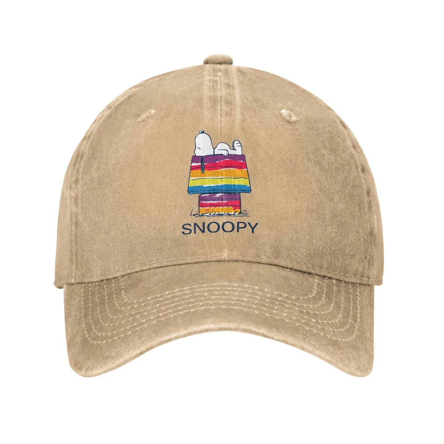 Sleeping Snoopy Baseball Caps Casual Distressed Washed  Snapback Cap Unisex Style Outdoor Summer Adjustable Caps Hat