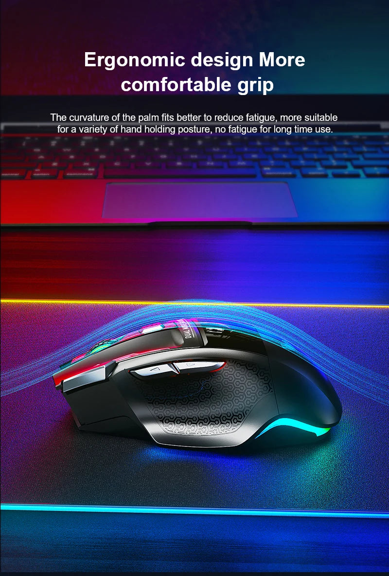 AULA SC550 gamingmus 2.4G trådlös makromus RGB-bakgrundsbelysning ergonomisk design e-sportmus PC-tillbehör