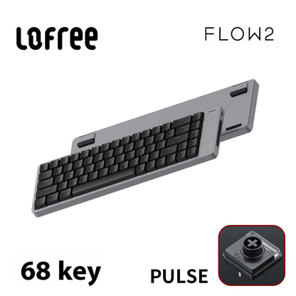 Lofree FLOW2 Mechanische Tastatur fürs Business-Büro, kabellos per Bluetooth und kabelgebunden, leiser und sanfter Klang, kompatibel, geräuscharm, Aluminiumgehäuse