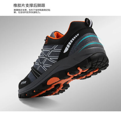 Sapatos de caminhada de marca para homem em malha respirável, calçado de viagem outdoor impermeável para caça e pesca, sapatos desportivos de montanha, todo-o-terreno e equitação
