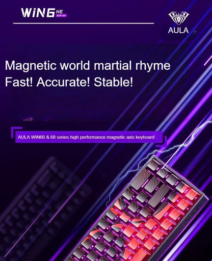 AULA WIN60 HE Magnetic  Keyboard Wired Trigger 8K Return Esports Gamer Customize RGB Mechanical Gaming Keyboard