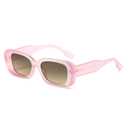 Ochelari de soare retro pătrați SHAUNA pentru femei, cu nituri, nuanțe degradate, protecție UV400, pentru bărbați, verzi și roz