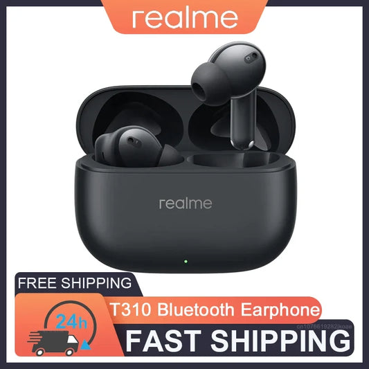 realme Buds T310 Earealme Buds T310 Wireless Earbuds Bluetooth 5.4 – 46dB Active Noise Cancelling HiFi Earphones with Deep Bass & Long Battery Liferphones 46dB Active Noise Cancelling HiFi Wireless Headphones Bluetooth 5.4 Game Music Headset Long Standby