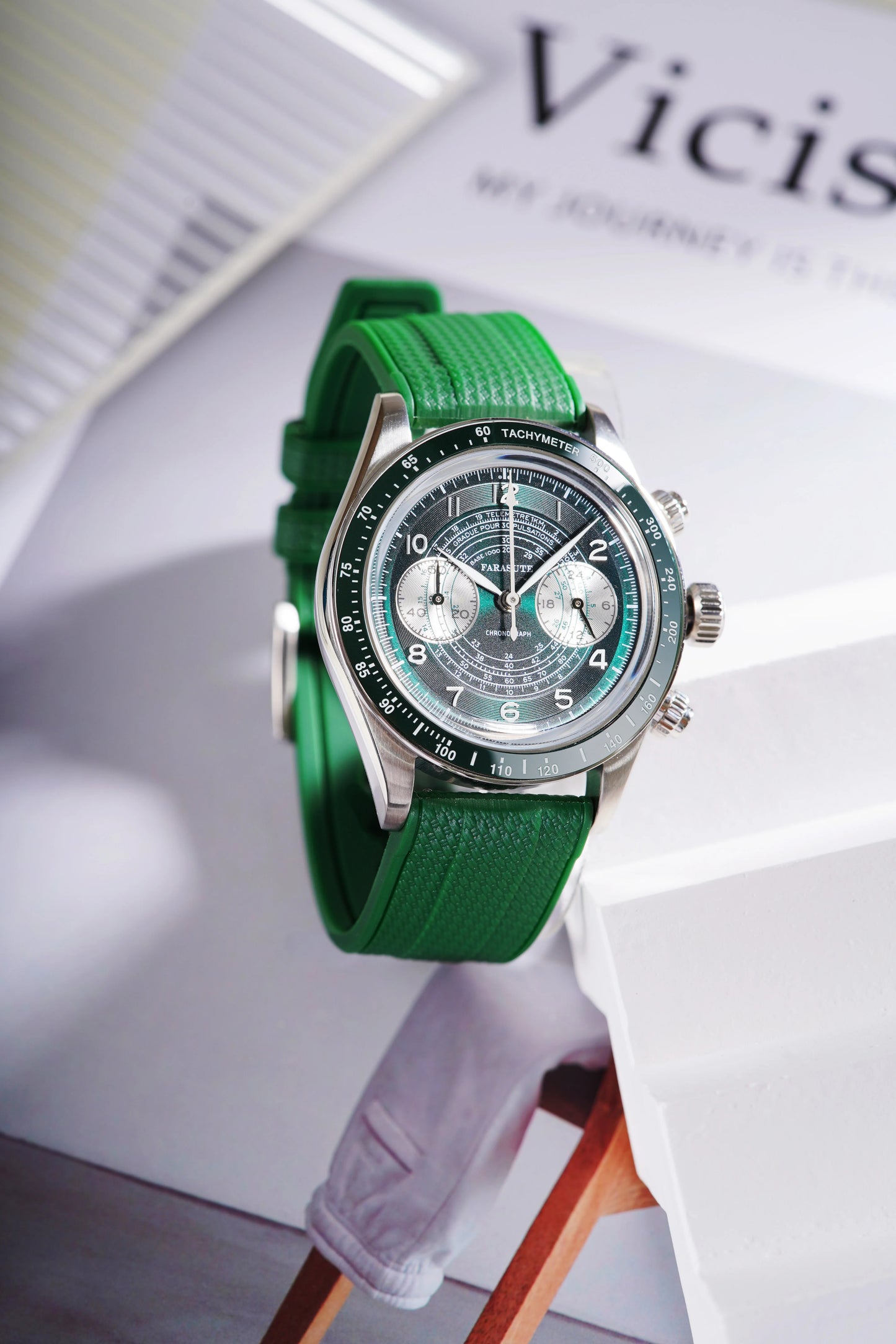 FARASUTE New Japan VK64 Quartz Movement Men Watch Casual 10Bar Waterproof Speed Sports Chronograph Wristwatch Clock Reloj Hombre