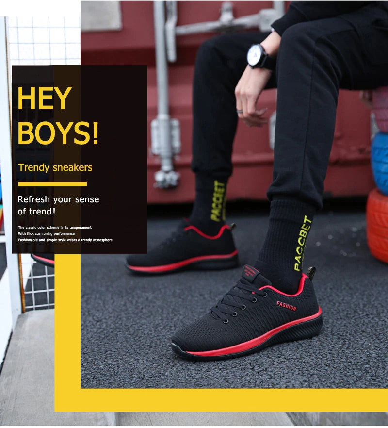 Herr- och dam-sneakers i stickat material, andningsbara sportskor för löpning, promenader och gym