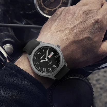 BERNY Automatic Watches for Men Sapphire Luminous Hands Day Calendar Dress Luxury Mechanical Watch 5ATM Vintage-Style Wristwatch