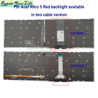 Teclado retroiluminado PT-BR Brasil US RU para Acer Nitro 5 AN515-54 AN515-43 AN517-52 AN517-51 AN517-54 AN715-51 Espanha LA IT TR GR FR