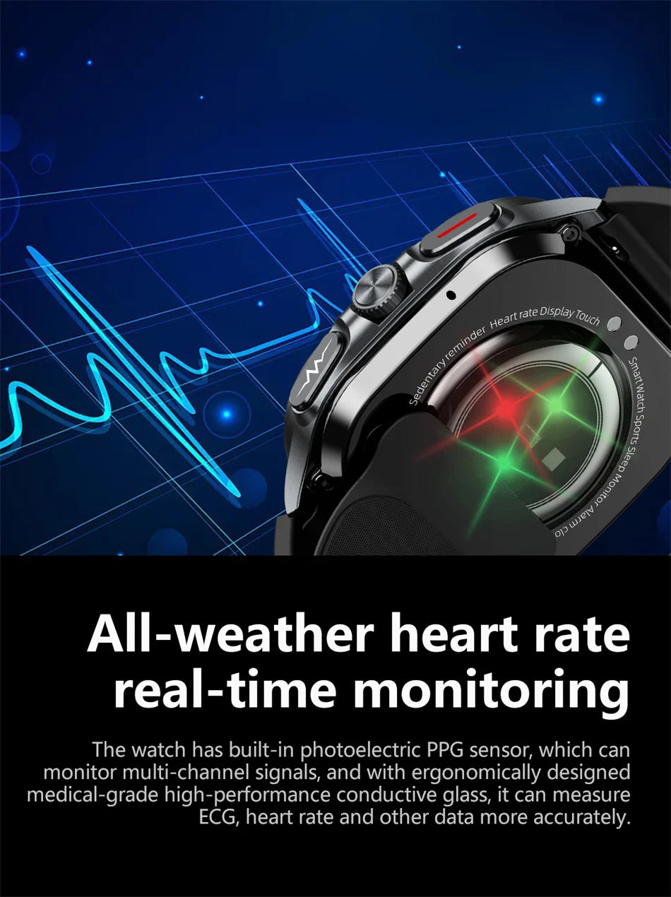 2026 New Health Track Smartwatch Air Pump Airbag True Blood Pressure Health Measure Smart Watch for Men and Women Blood Oxygen BT Call