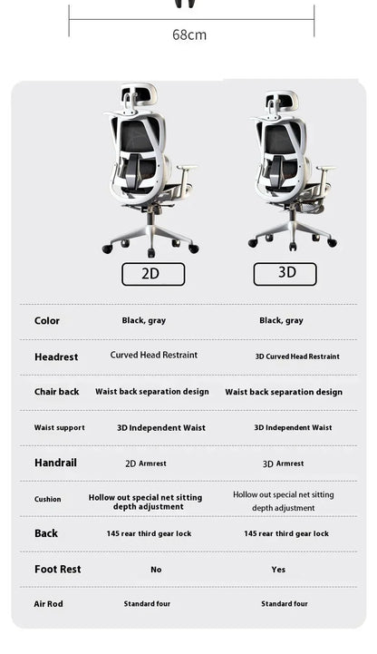 Gaming Chair Office Desk Ergonomic Computer Adjustable Armrests 3D Headrest Chair Lift Chair Back Can Tilt Back with Foot Pedals