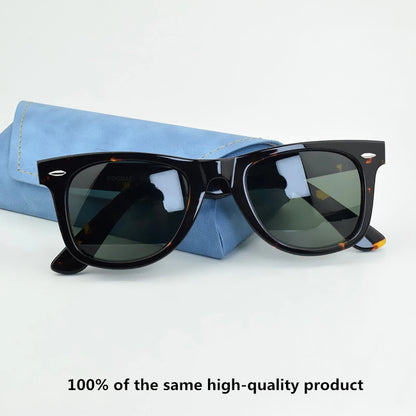 Ochelari de soare clasici cu lentile de sticlă Ochelari de soare din acetat pentru bărbați Y-2140 Design cu nit dublu Ochelari de protecție eleganți pentru femei, cu formă pătrată, cu protecție UV