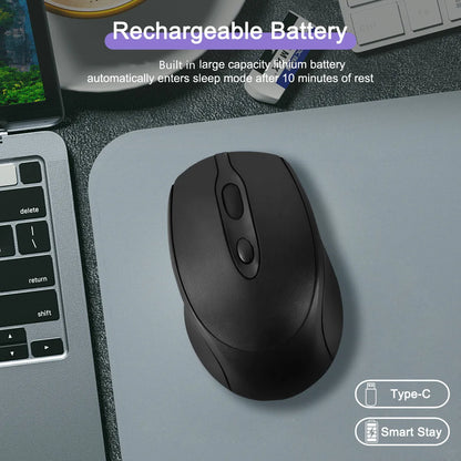 Bluetooth-Compatible Wireless Mouse 2.4G Rechargeable Wireless Computer Mouse USB Silent Gamer Mice for PC Laptop Macbook Tablet