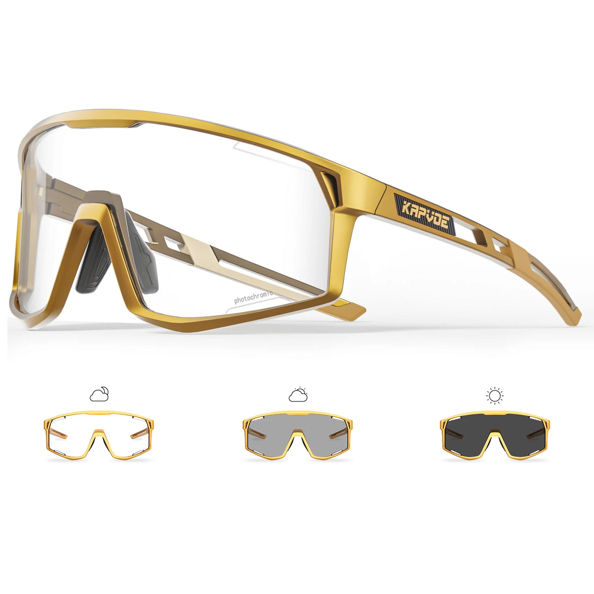 KAPVOE Ochelari UV400 pentru bărbați și femei, pentru ciclism de șosea, sporturi montane, activități în aer liber, ochelari de soare fotocromatici pentru ciclism, ochelari de bicicletă