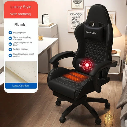 Hestora PU Leather Big and Tall Gaming Chair Ergonomic High Back Computer Chair with Footrest Massage Lumbar Support for Adults