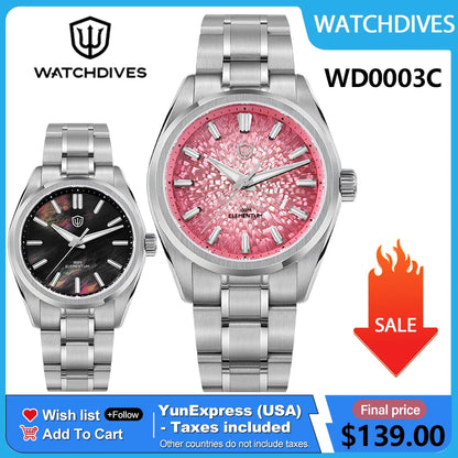 Watchdives WD0003C 38mm Watch VH31 Sweep Seconds Quartz Movement Stainless Steel Watch Elementum Original Design Men Wristwatch