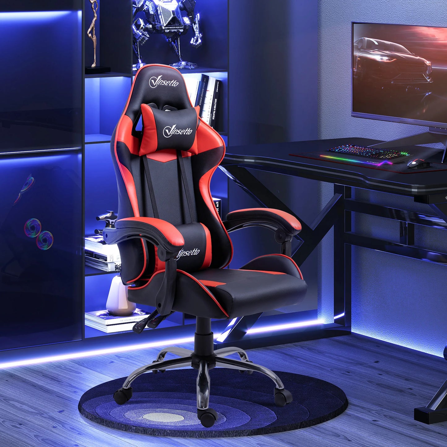 Vinsetto Gaming Chair with Adjustable Height 63X67X122-130 cm Red