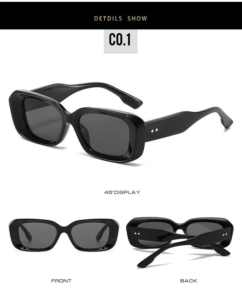 Ochelari de soare retro pătrați SHAUNA pentru femei, cu nituri, nuanțe degradate, protecție UV400, pentru bărbați, verzi și roz