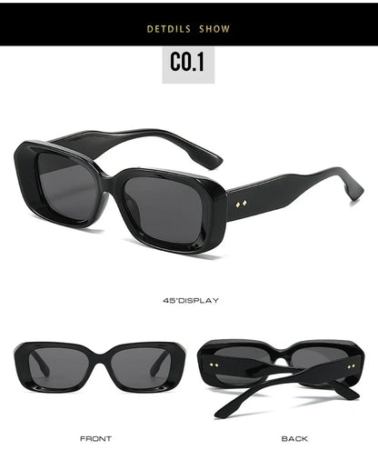 Ochelari de soare retro pătrați SHAUNA pentru femei, cu nituri, nuanțe degradate, protecție UV400, pentru bărbați, verzi și roz