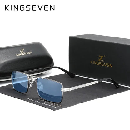 Ochelari de soare cu ramă dreptunghiulară pentru bărbați marca KINGSEVEN, cu lentile polarizate, ochelari de modă pentru șofat, protecție UV400