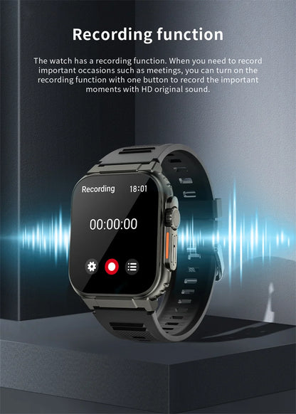 LIGE 600mAh New Ultra Smart Watch Men Bluetooth Call TWS Local Music Sport Clock 1.96'' IP68 Waterproof Relógio Smartwatch Women