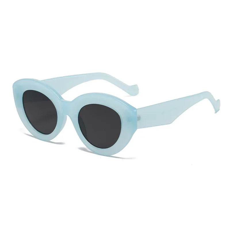 JNPCXI Ochelari de soare pentru femei, model „Cat Eye” supradimensionat, la modă, cu dungi verzi, stil retro, protecție UV400; ochelari de soare ovali pentru bărbați, la modă