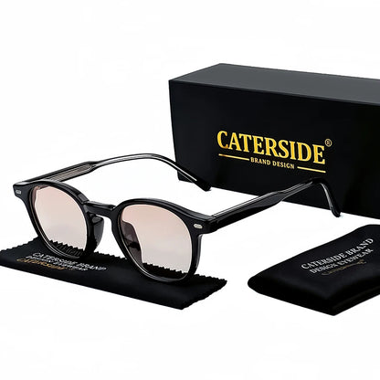 Ochelari de soare rotunzi polarizați Catside pentru bărbați, ramă TR, inserție centrală, brațe, set de ochelari de soare pentru femei, stil retro, pentru șofat, pescuit, punk, protecție UV400