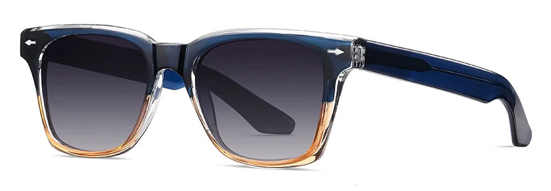 Ochelari de soare polarizați retro Swanwick TR90 pentru bărbați, ochelari de soare pătrați din acetat pentru femei, unisex, UV400, gri-negru, stil european