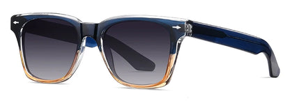 Ochelari de soare polarizați retro Swanwick TR90 pentru bărbați, ochelari de soare pătrați din acetat pentru femei, unisex, UV400, gri-negru, stil european