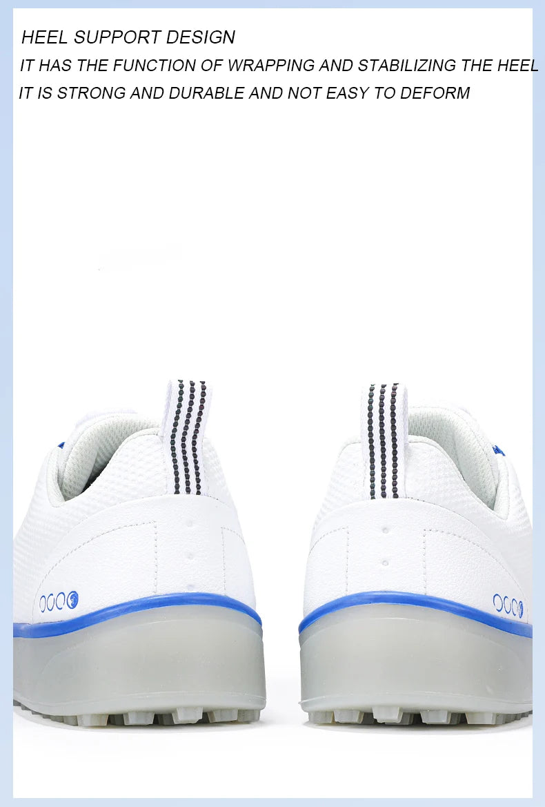 Couple Golf Shoes  Men's White Waterproof  Rotating buckle Fitness Spikeless Non slip Golf Golfer Training Golf Sneakers Women
