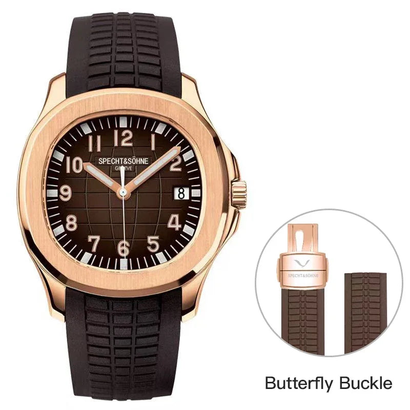 Specht&Sohne 40MM Men's Watches Mechanical Watch Japan Miyota 8215 Movt Rose Gold Stainless Steel Classic 5167 Watch Waterproof